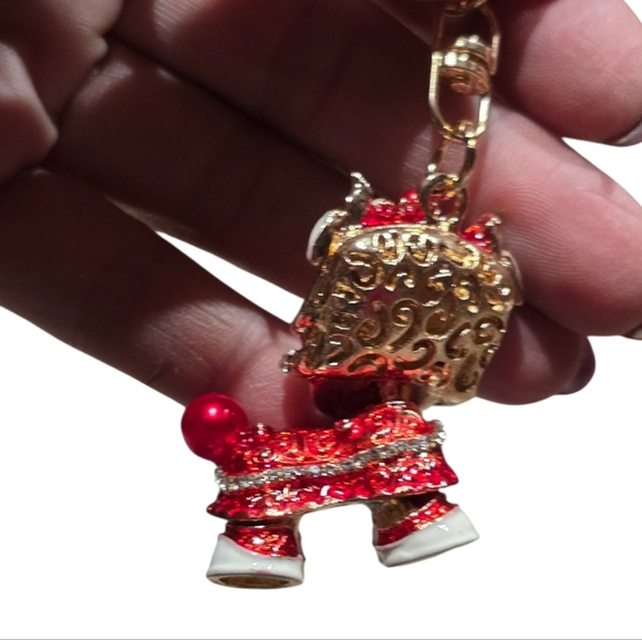 Chinese Red Dragon Goltone Key Chain Bag Charm - Picture 4 of 6